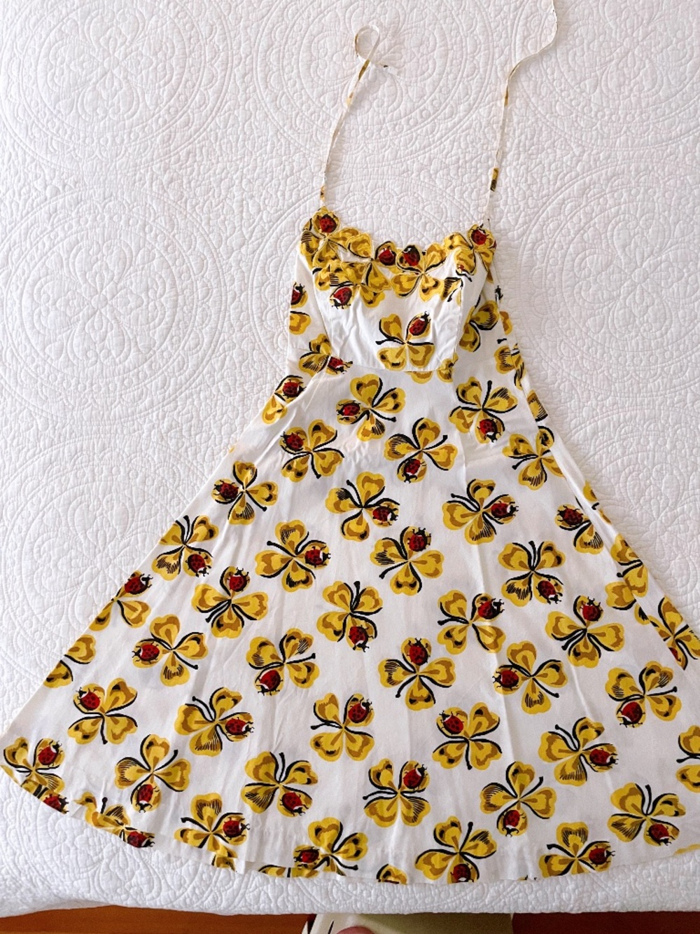 Anthropologie Elevenses Ladybug Clover Halter Dress l Size 2